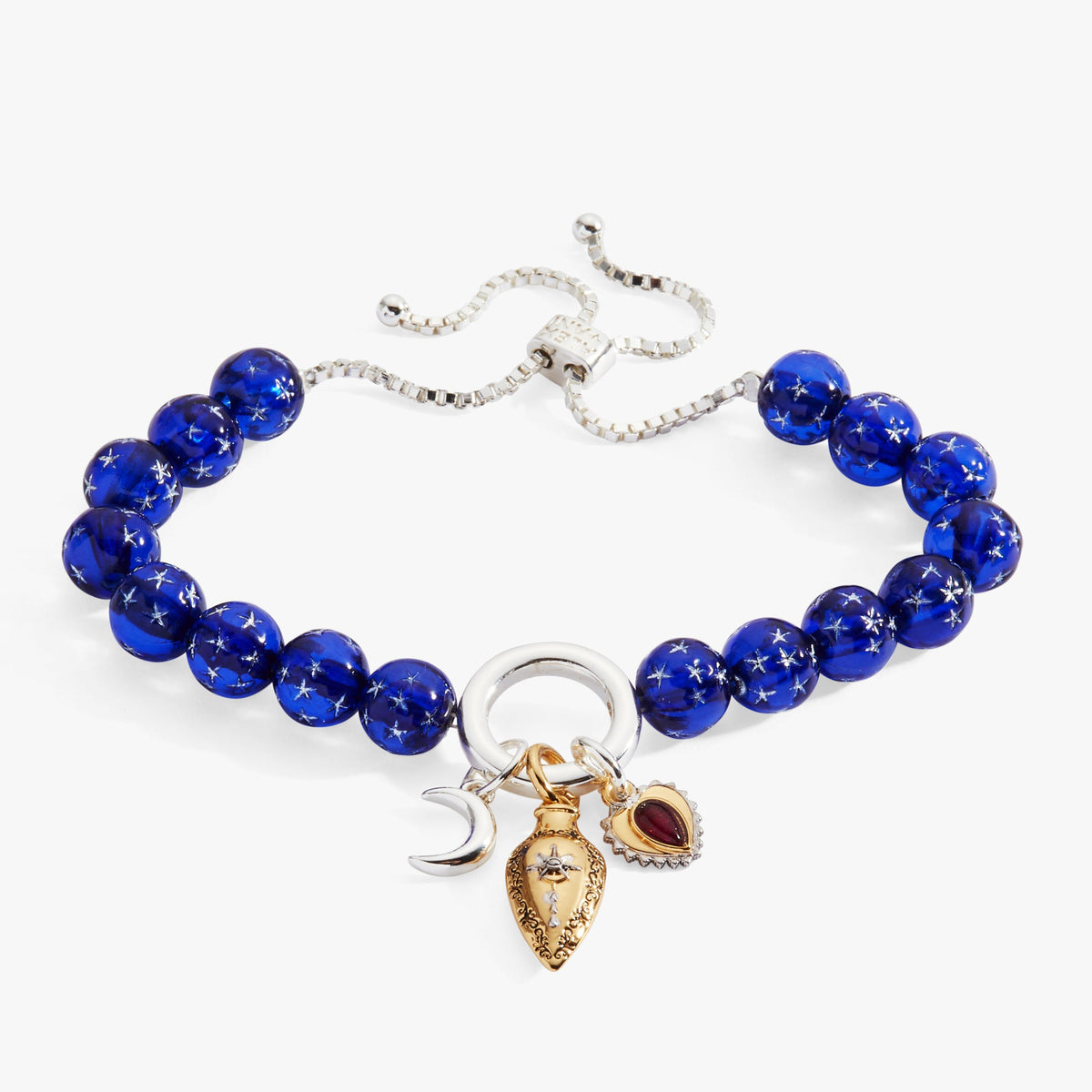 Moon Magic Beaded Charm Bolo Bracelet Two Tone | Alex and Ani