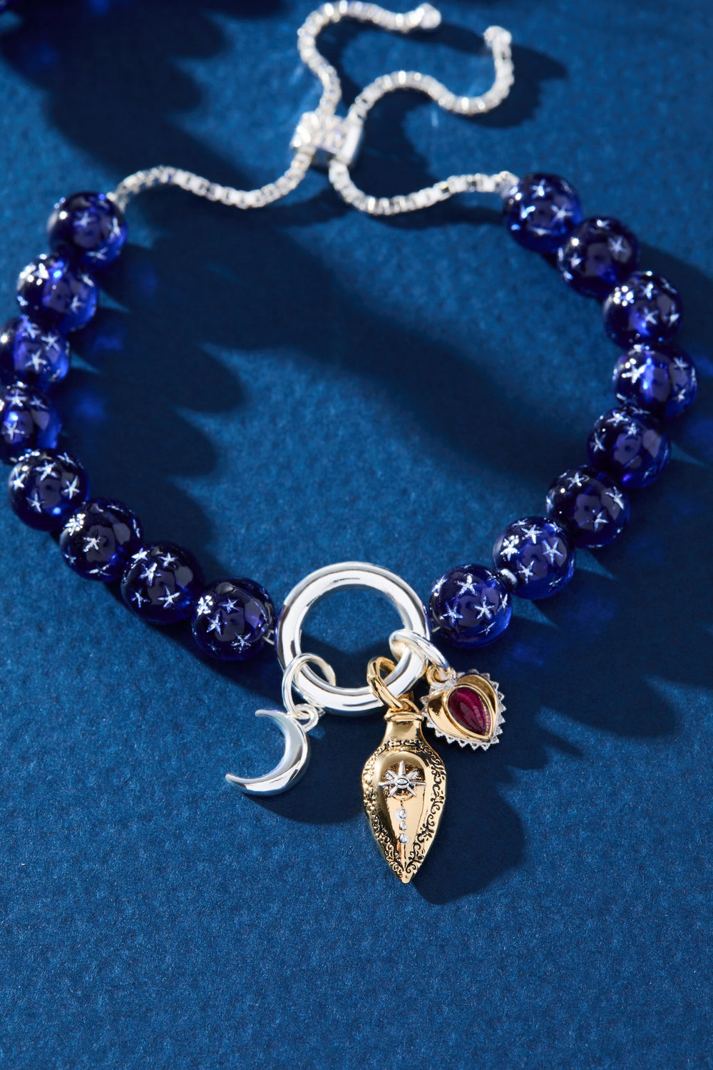 Moon Magic Beaded Charm Bolo Bracelet Two Tone | Alex and Ani