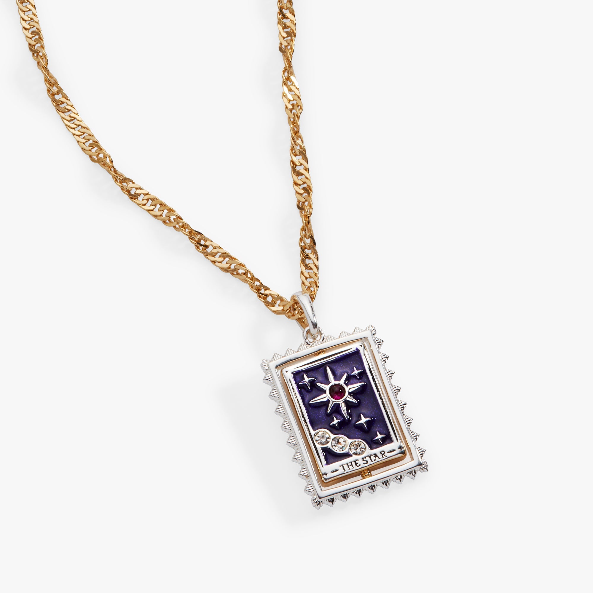 Tarot Card Reversable Spinner Pendant Necklace Two Tone | Alex and Ani