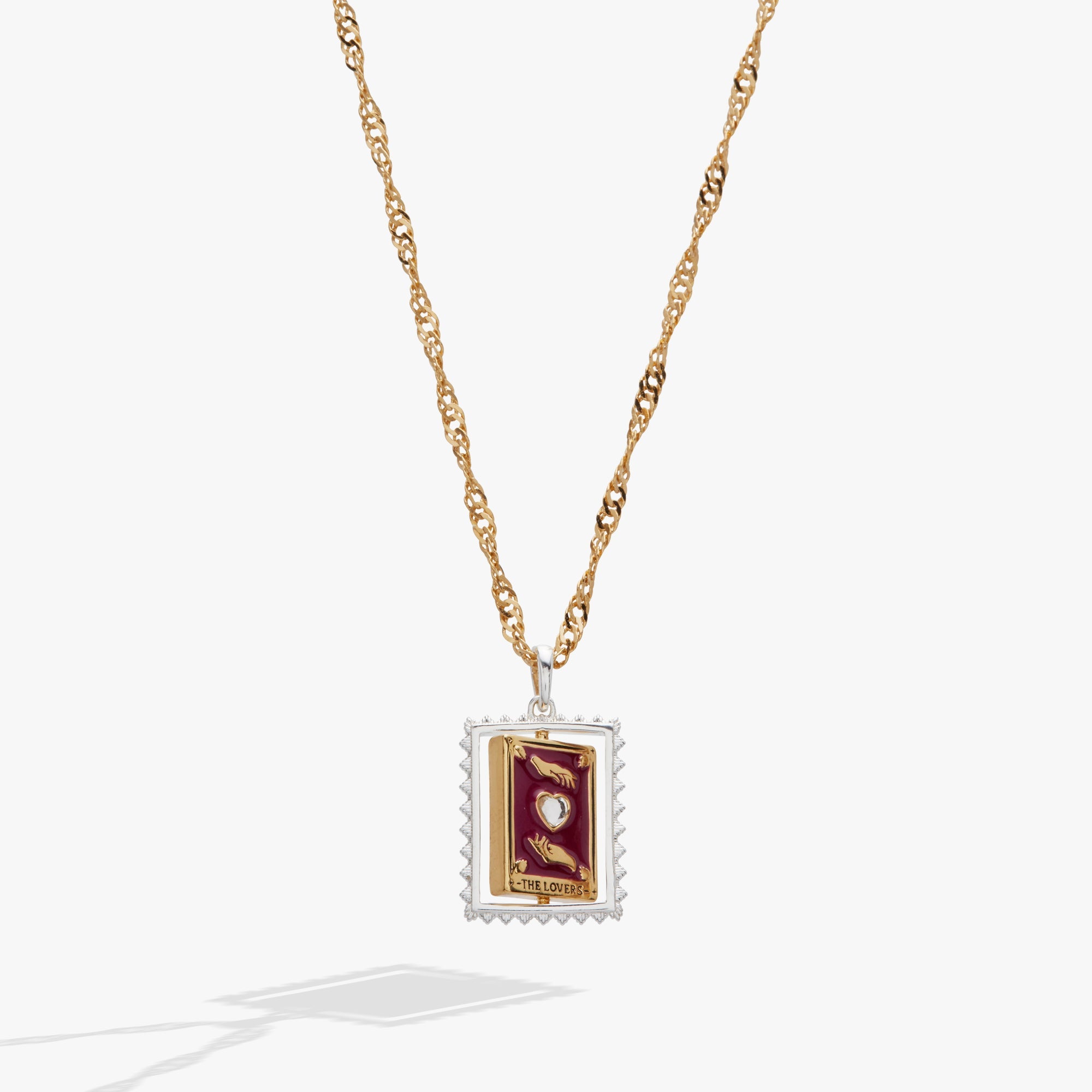 Tarot Card Reversable Spinner Pendant Necklace Two Tone | Alex and Ani