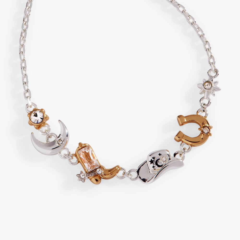 Cosmic Cowgirl Inline Charm Bracelet Two Tone | Alex and Ani
