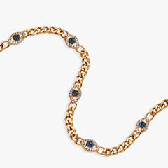 Evil Eye Curb Chain Inline Bracelet Stainless Steel Gold | Alex and Ani