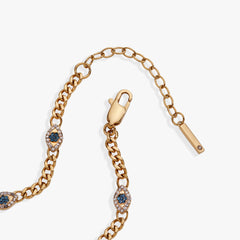 Evil Eye Curb Chain Inline Bracelet Stainless Steel Gold | Alex and Ani