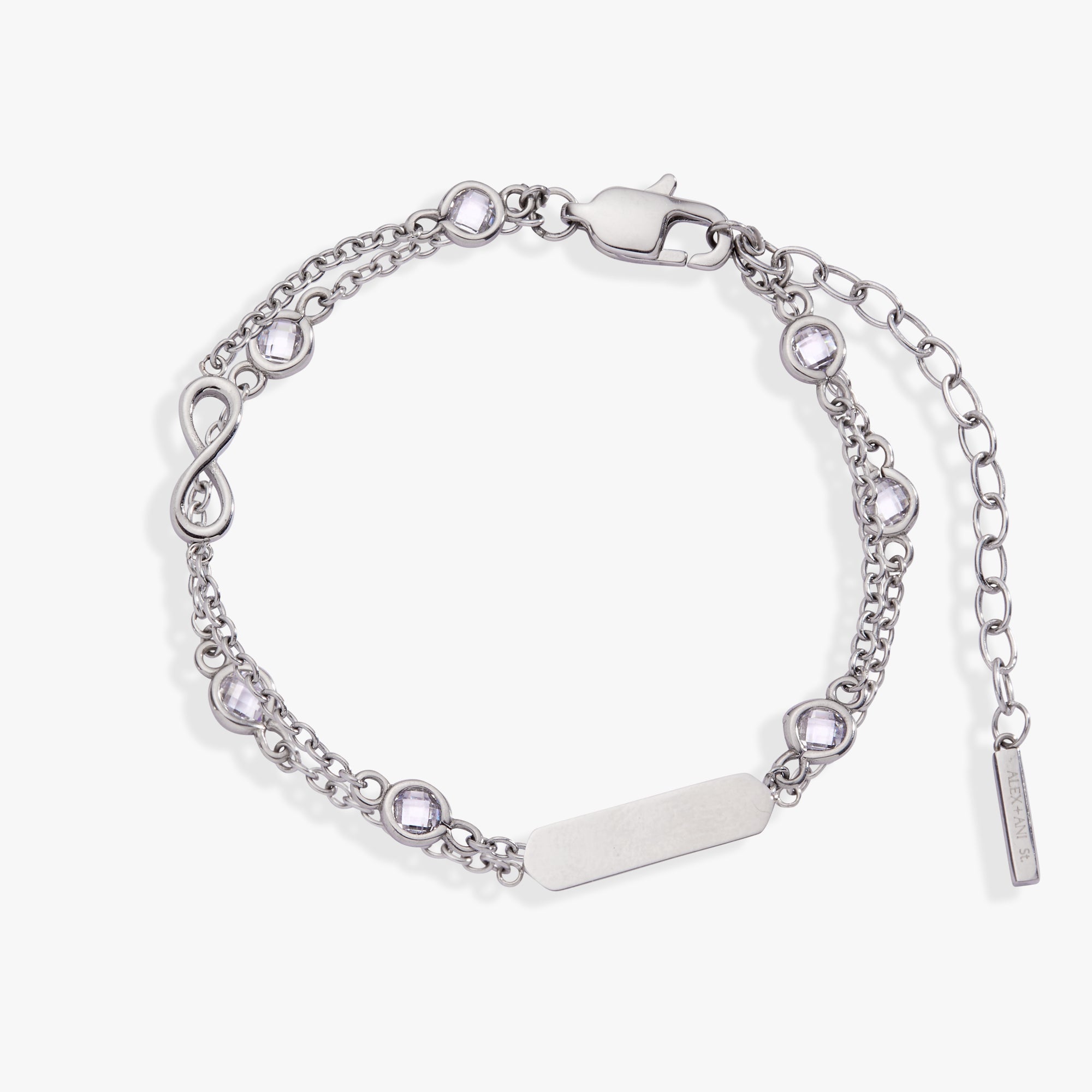 Infinity Chain Double Stranded Bracelet Stainless Steel Silver | Alex and Ani