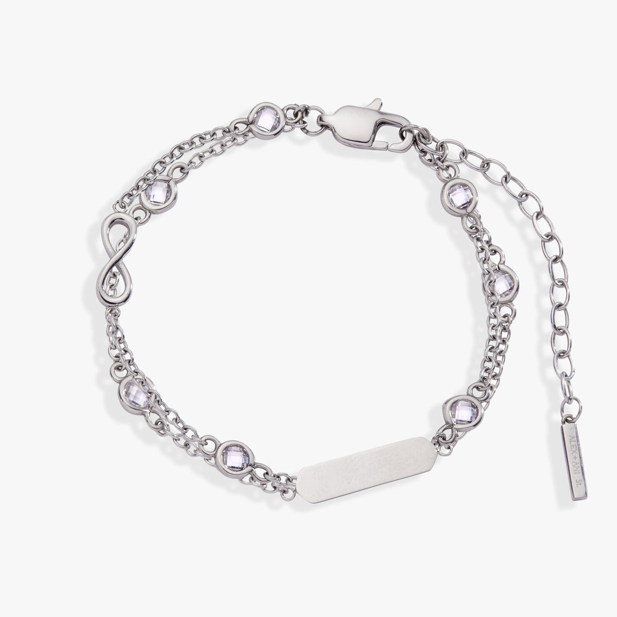 Infinity Chain Double Stranded Bracelet Stainless Steel Silver | Alex and Ani