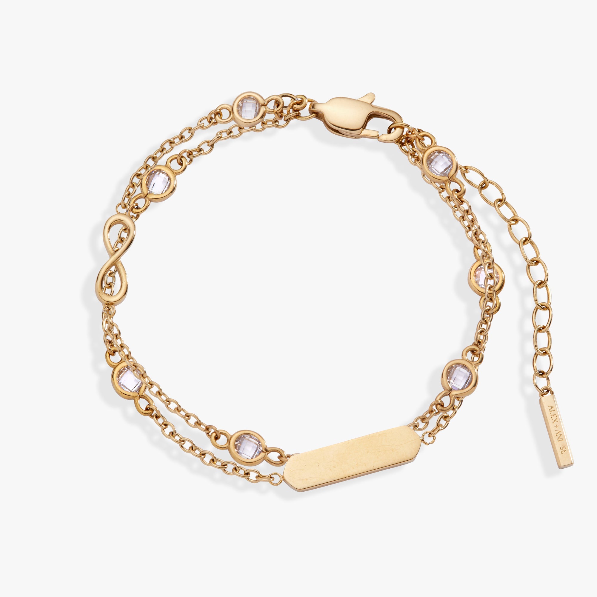 Infinity Chain Double Stranded Bracelet Stainless Steel Silver | Alex and Ani
