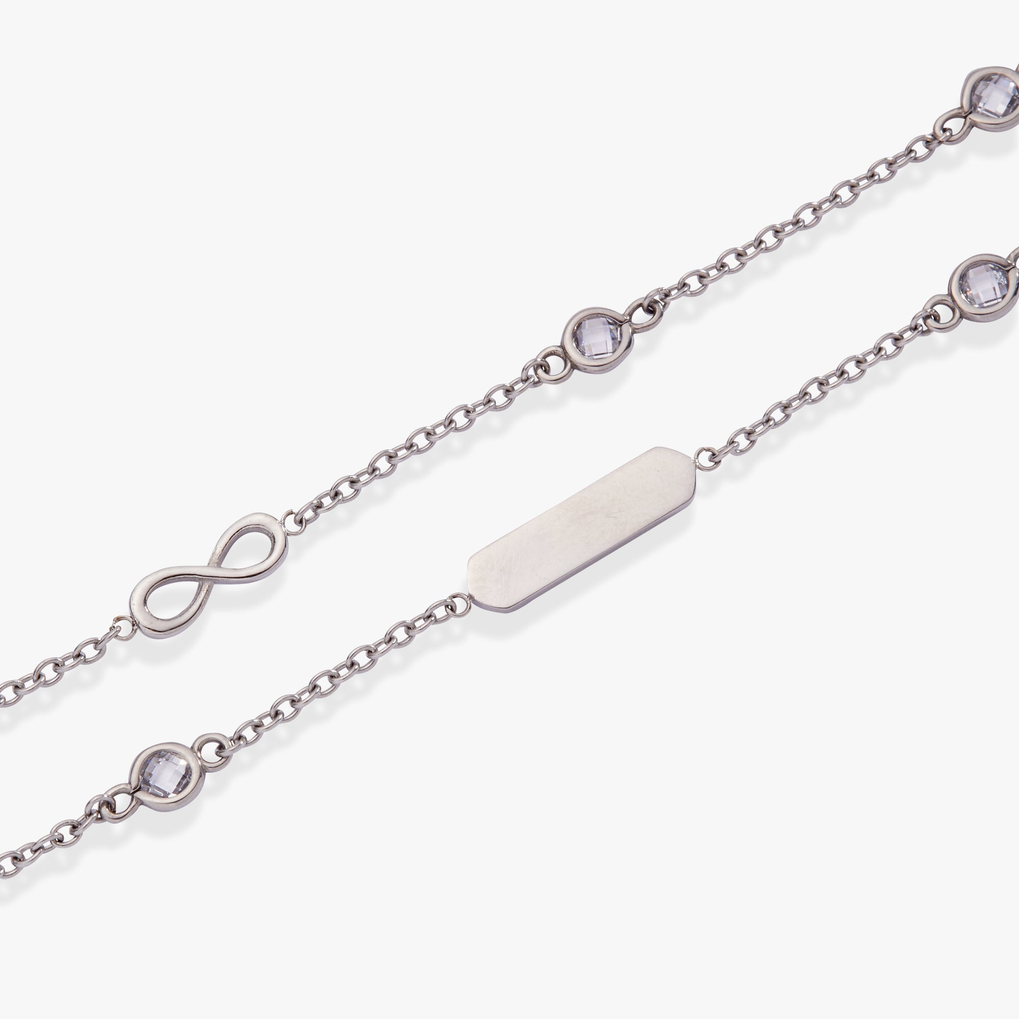 Infinity Chain Double Stranded Bracelet Stainless Steel Silver | Alex and Ani