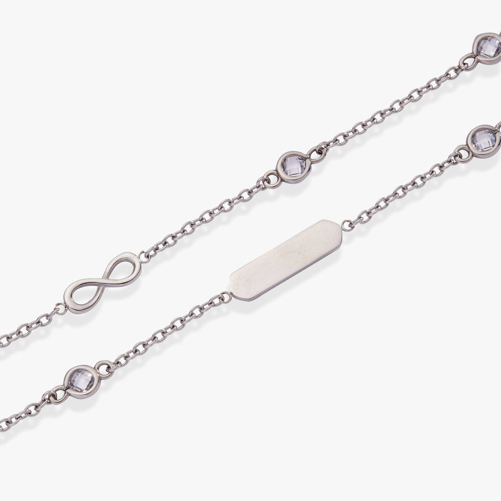Infinity Chain Double Stranded Bracelet Stainless Steel Silver | Alex and Ani