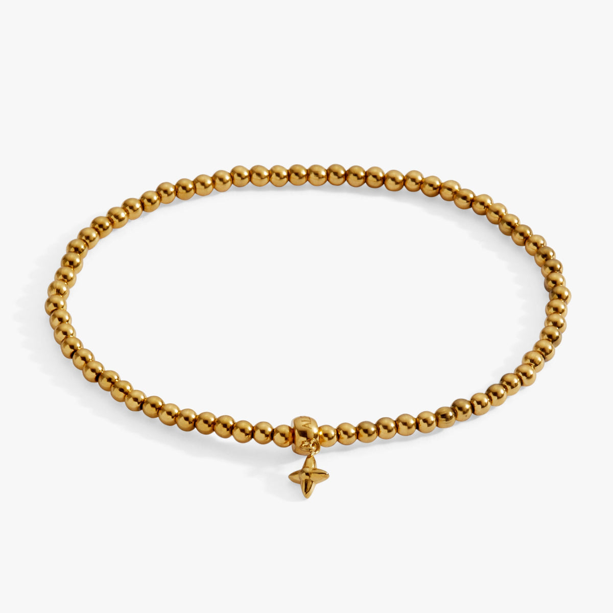3mm metal ball bead stretch bracelet Stainless Steel Gold | Alex and Ani