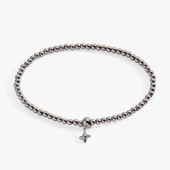 3mm metal ball bead stretch bracelet Stainless Steel Gold | Alex and Ani