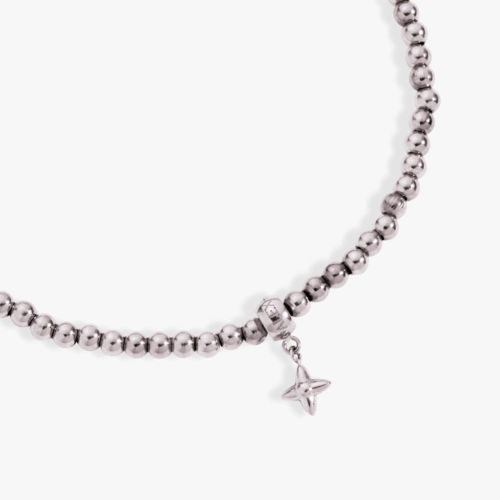 3mm metal ball bead stretch bracelet Stainless Steel Gold | Alex and Ani