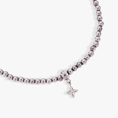 3mm metal ball bead stretch bracelet Stainless Steel Gold | Alex and Ani