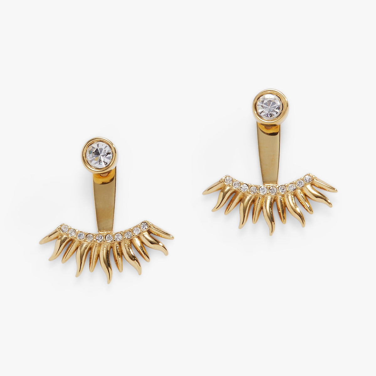 Sun Ray Ear Jacket Stainless Steel Gold | Alex and Ani