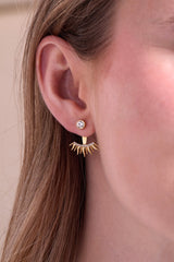 Sun Ray Ear Jacket Stainless Steel Gold | Alex and Ani