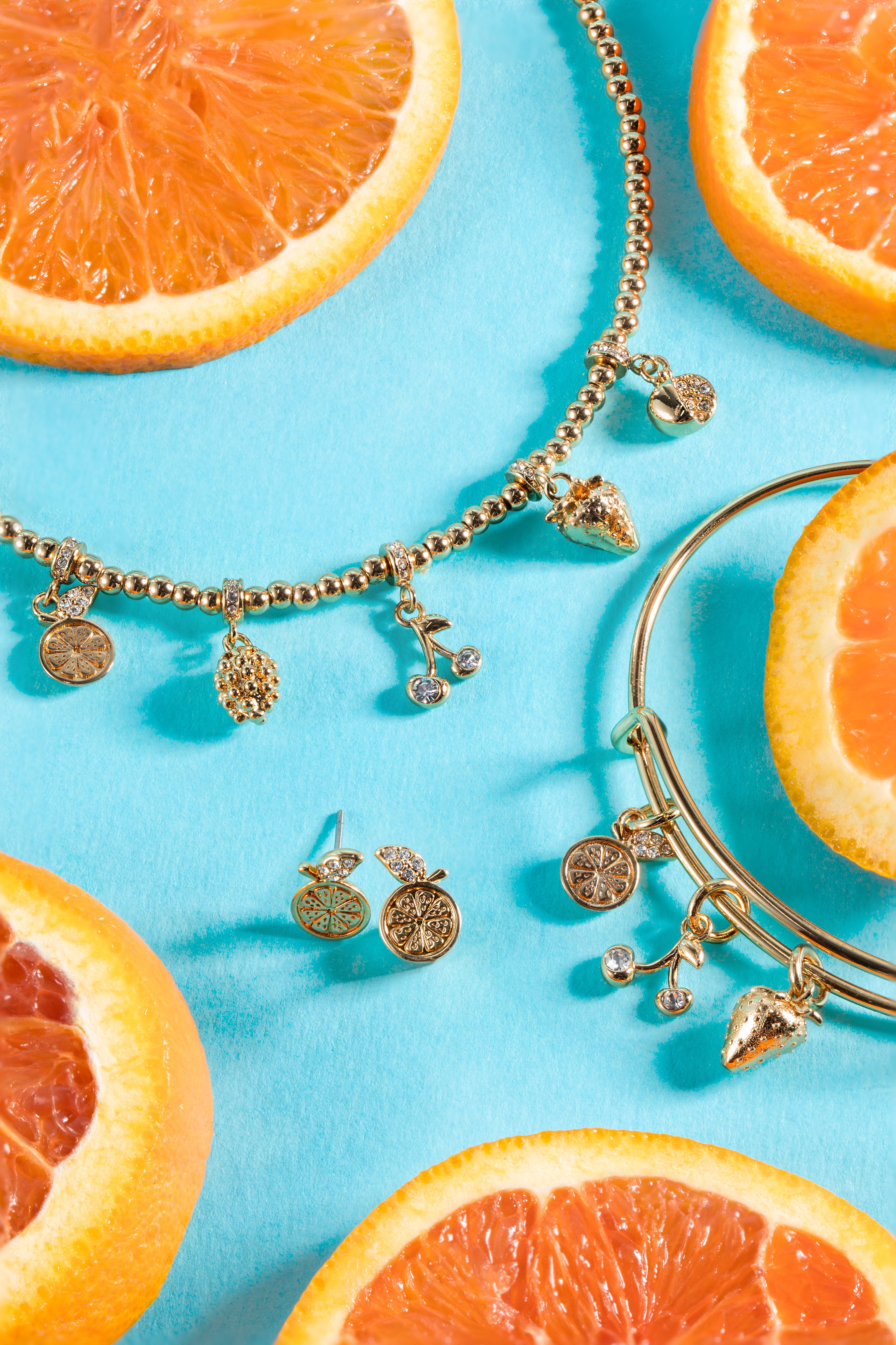 Summer Fruits Orange Slice Stud Gold | Alex and Ani