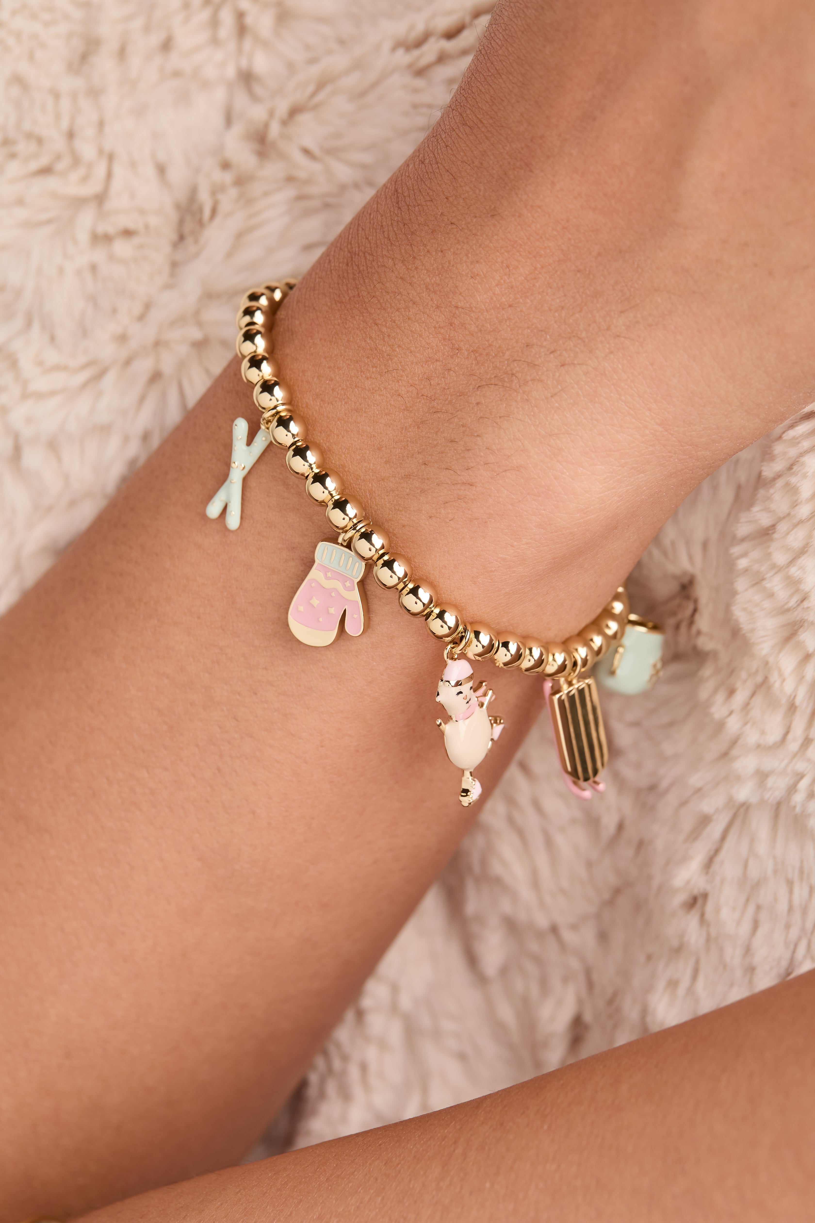 Winter Wonderland Multi Charm Bolo Bracelet Gold | Alex and Ani