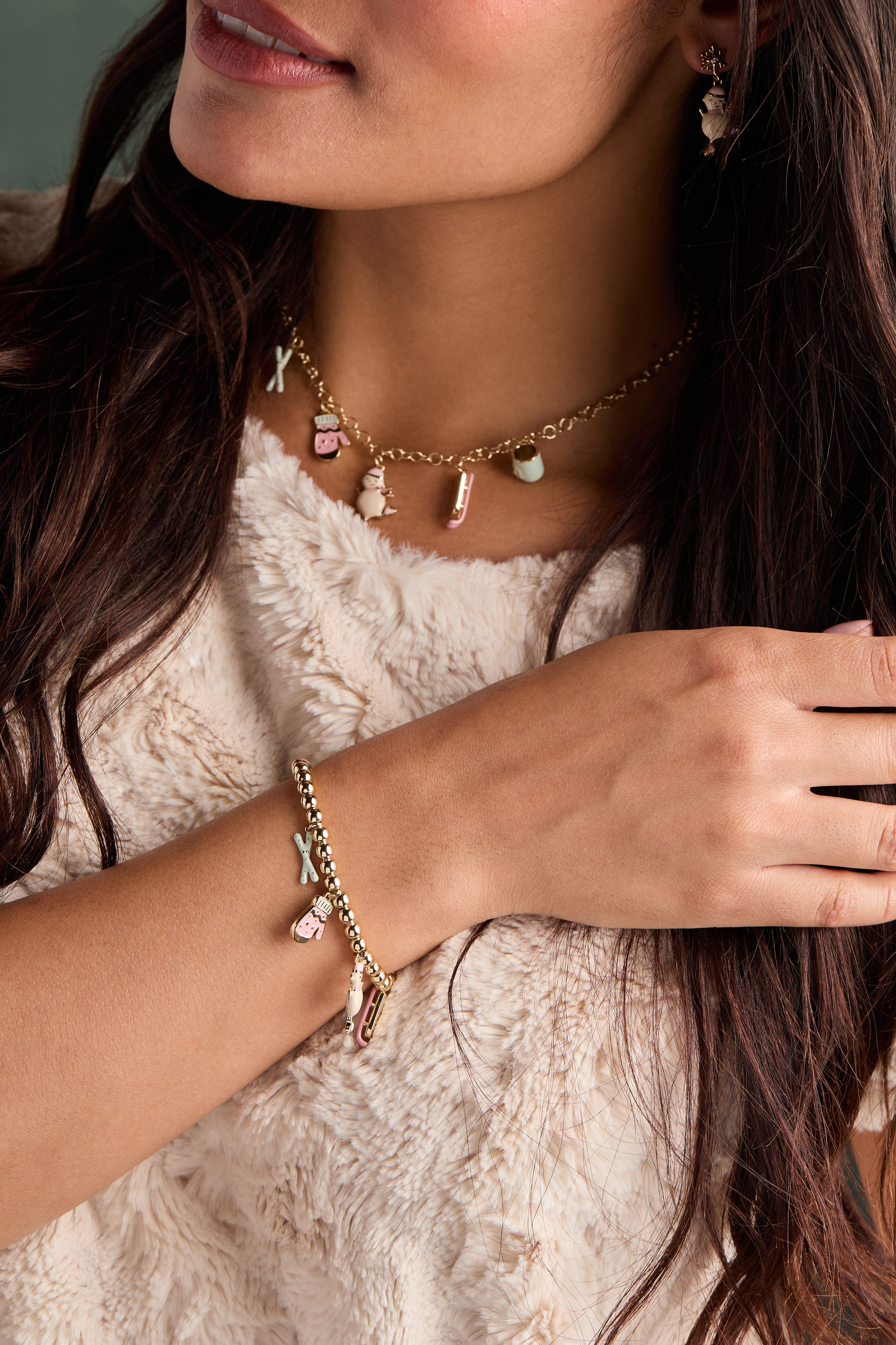 Winter Wonderland Multi Charm Bolo Bracelet Gold | Alex and Ani