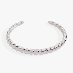 Puffy Rope Texture Cuff Bracelet Silver | Alex and Ani