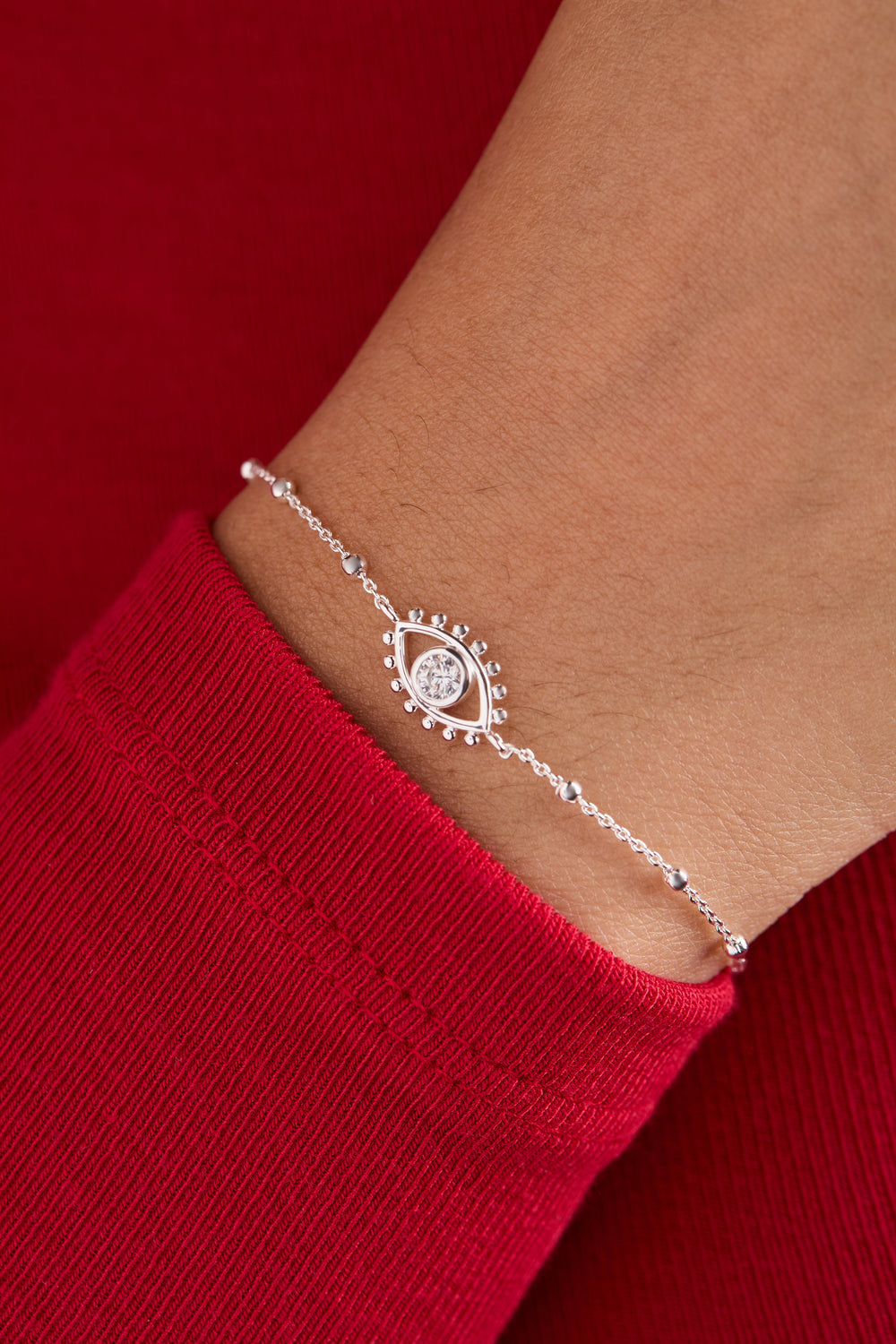 Evil Eye Inline Bracelet Silver | Alex and Ani