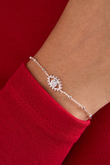 Evil Eye Inline Bracelet Silver | Alex and Ani