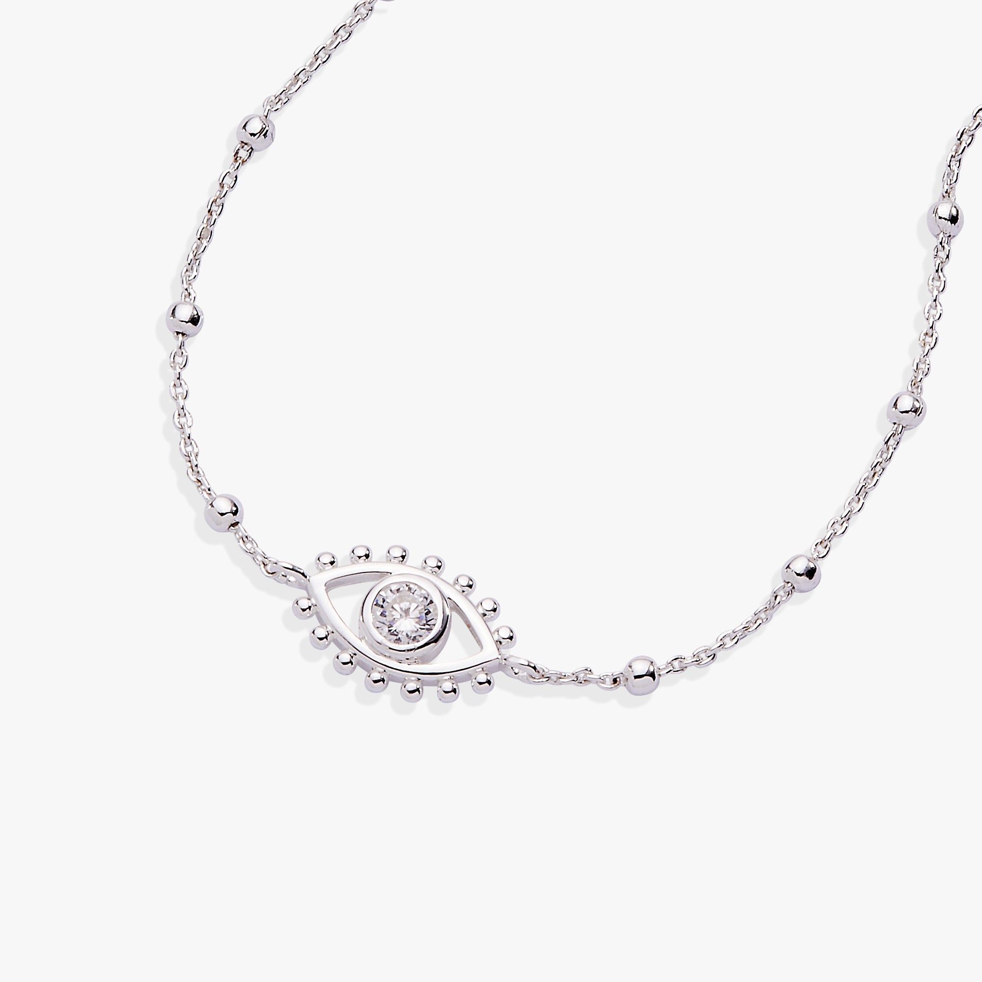 Evil Eye Inline Bracelet Silver | Alex and Ani