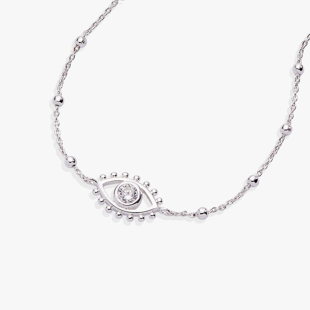 Evil Eye Inline Bracelet Silver | Alex and Ani