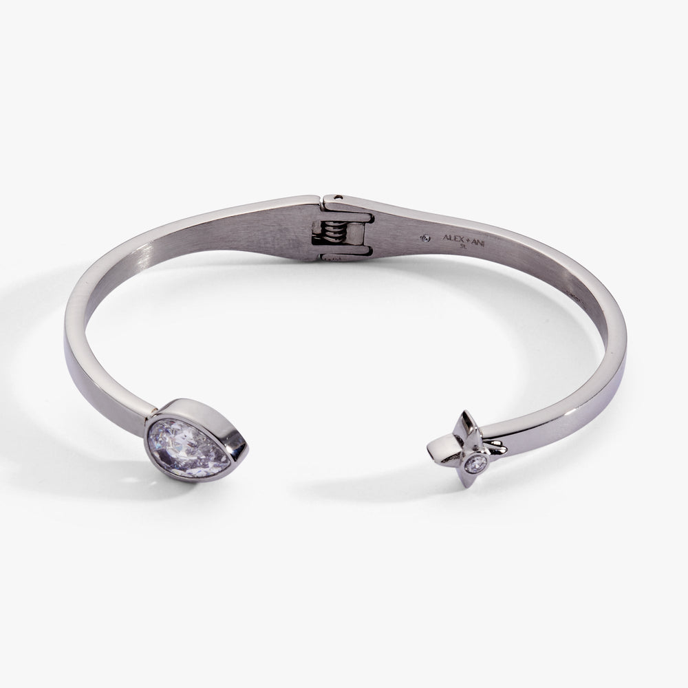 Crystal Teardrop and Star Cuff Bracelet Stainless Steel Silver | Alex and Ani