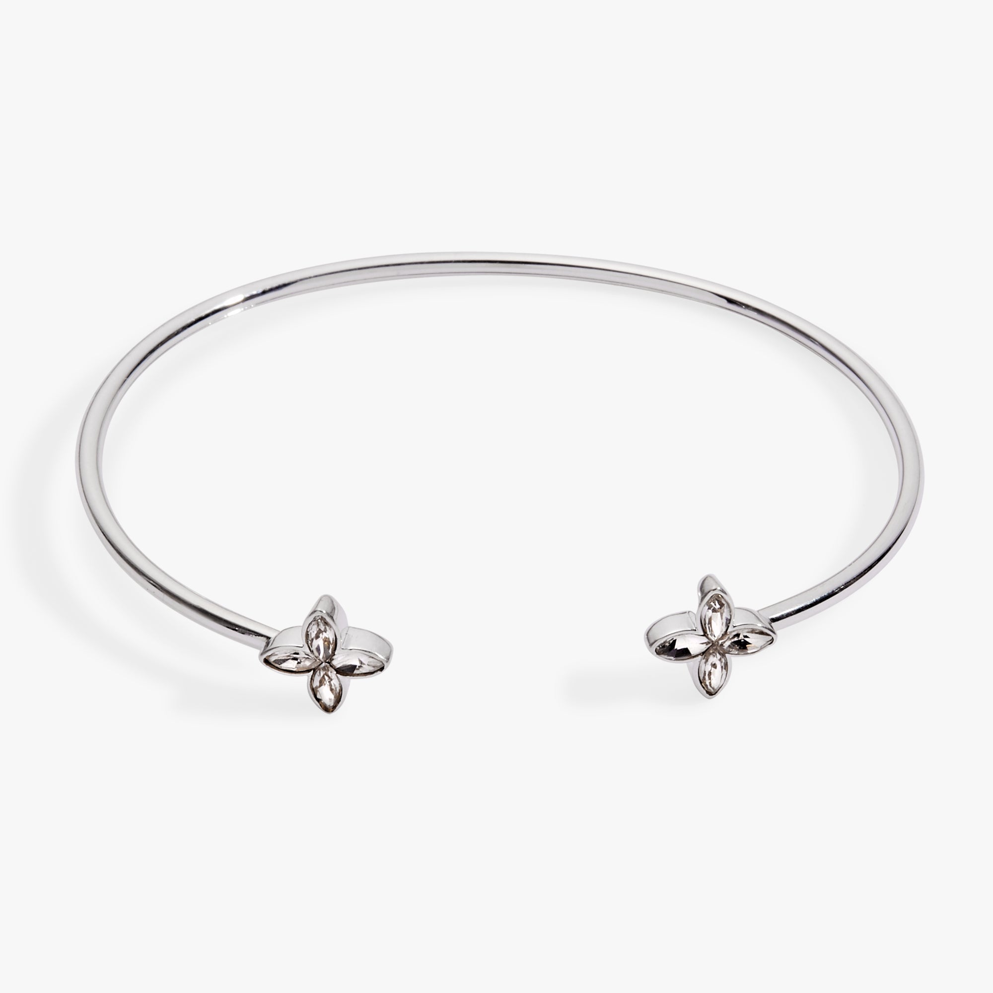 Crystal Logo Star Flex Cuff Silver | Alex and Ani