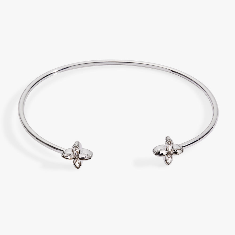 Crystal Logo Star Flex Cuff Silver | Alex and Ani