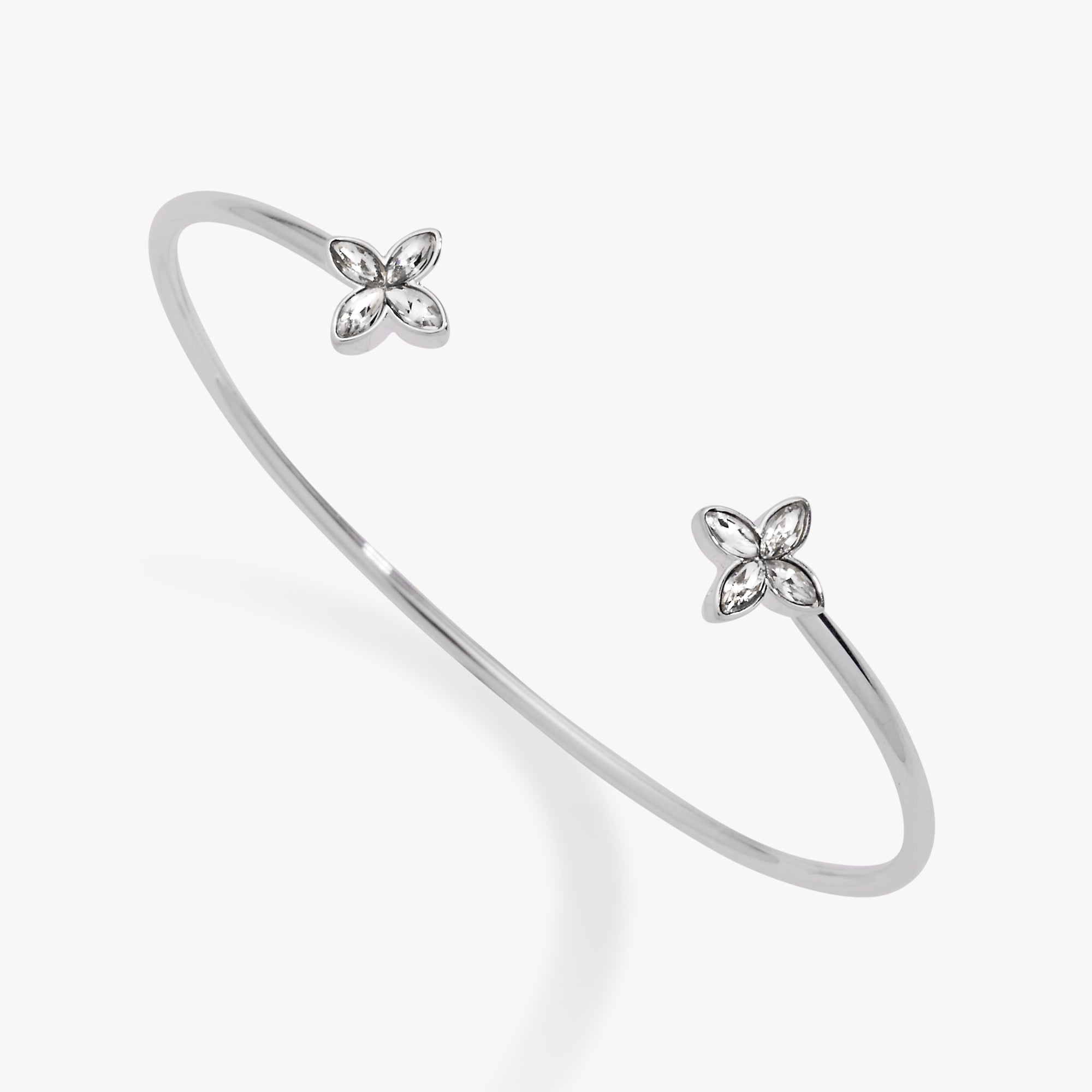 Crystal Logo Star Flex Cuff Silver | Alex and Ani