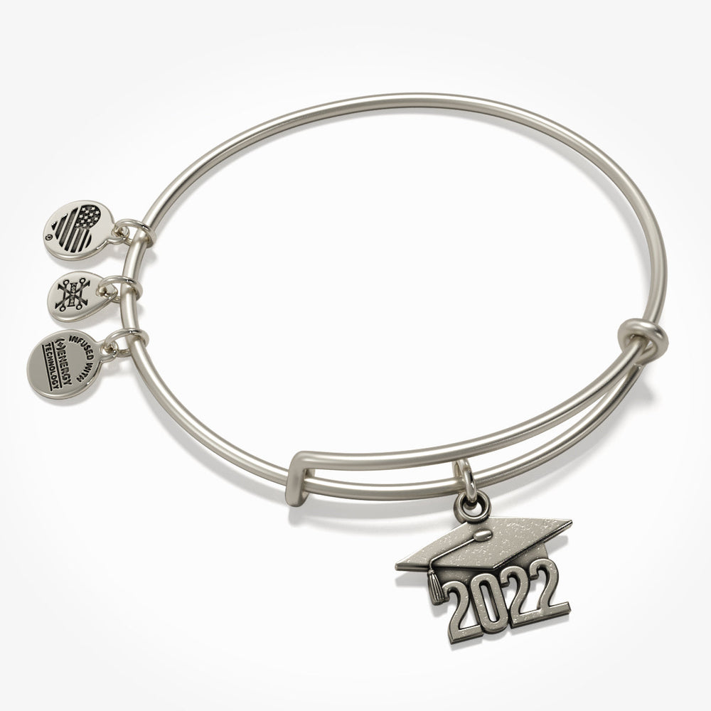 2022 Graduation Cap Charm Bangle Bracelet Rafaelian Silver | Alex and Ani