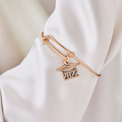 2022 Graduation Cap Charm Bangle Bracelet Rafaelian Silver | Alex and Ani