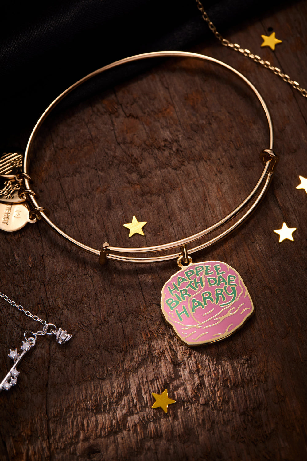 Harry Potter™ Celebrate Cake Charm Bangle Silver | Alex and Ani
