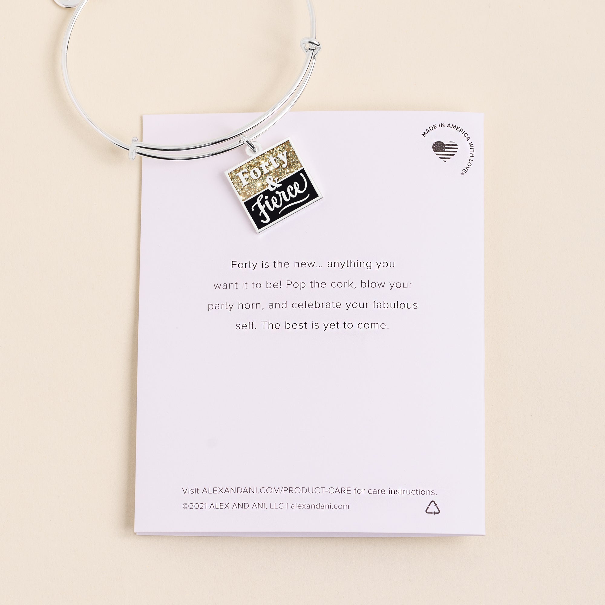 Forty & Fierce Charm Bangle - Alex and Ani Shiny Silver | Alex and Ani