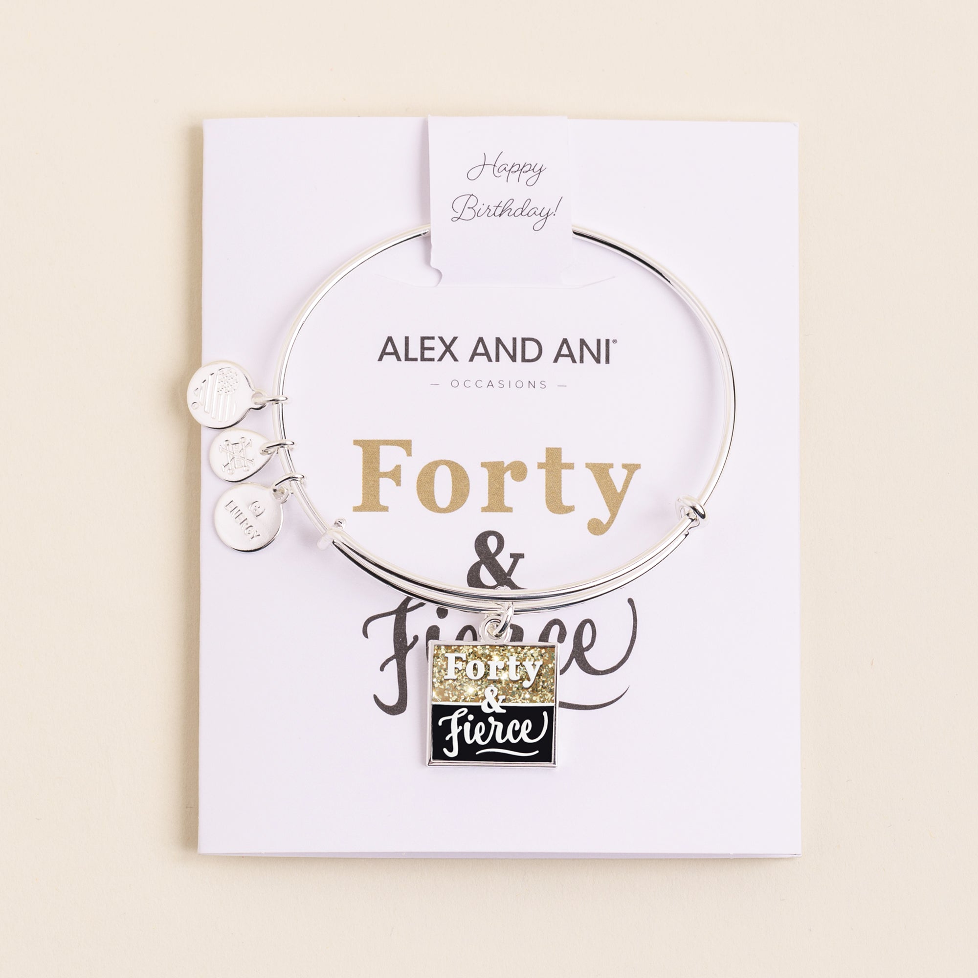 Forty & Fierce Charm Bangle - Alex and Ani Shiny Silver | Alex and Ani
