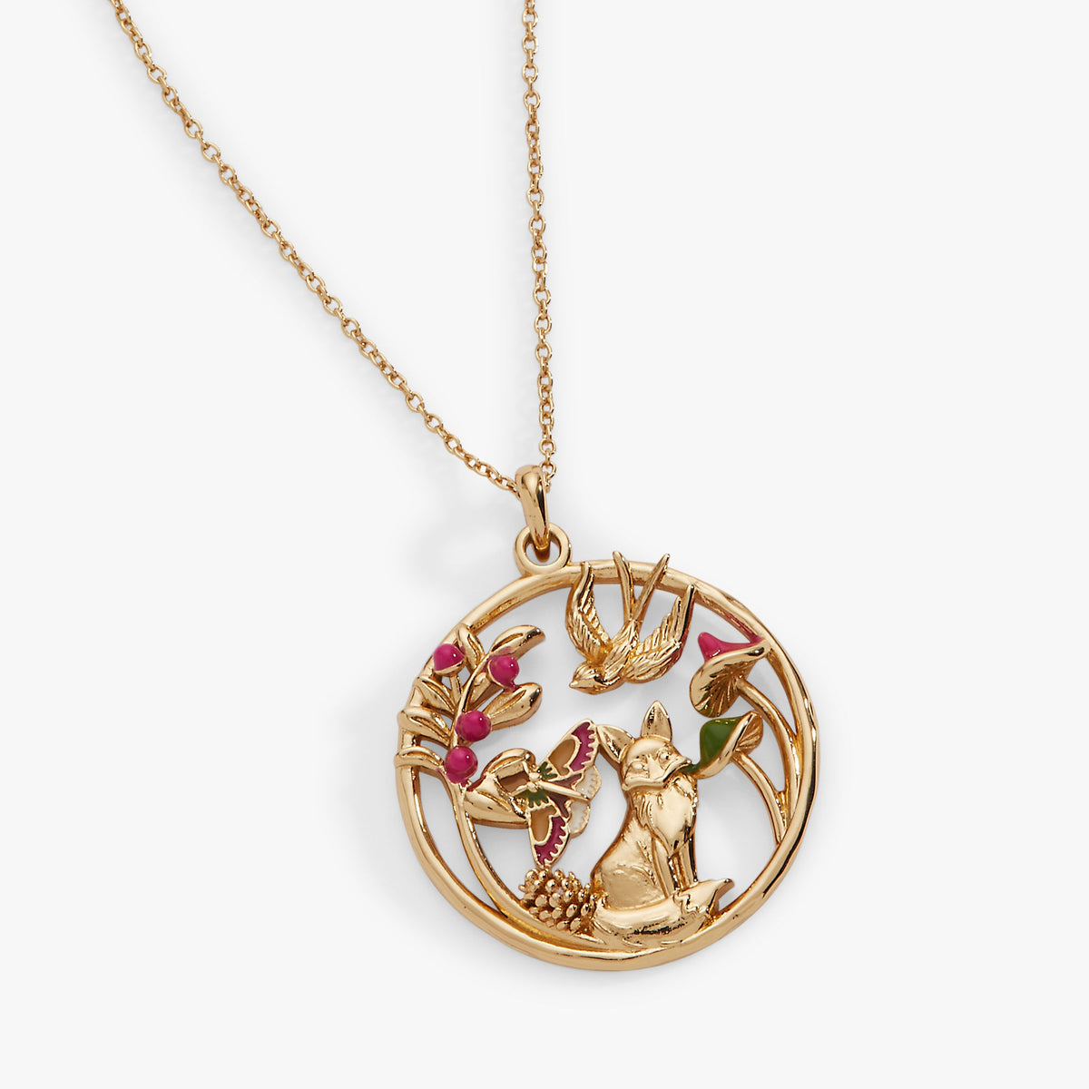 Mixed Woodland Pendant Necklace Gold | Alex and Ani