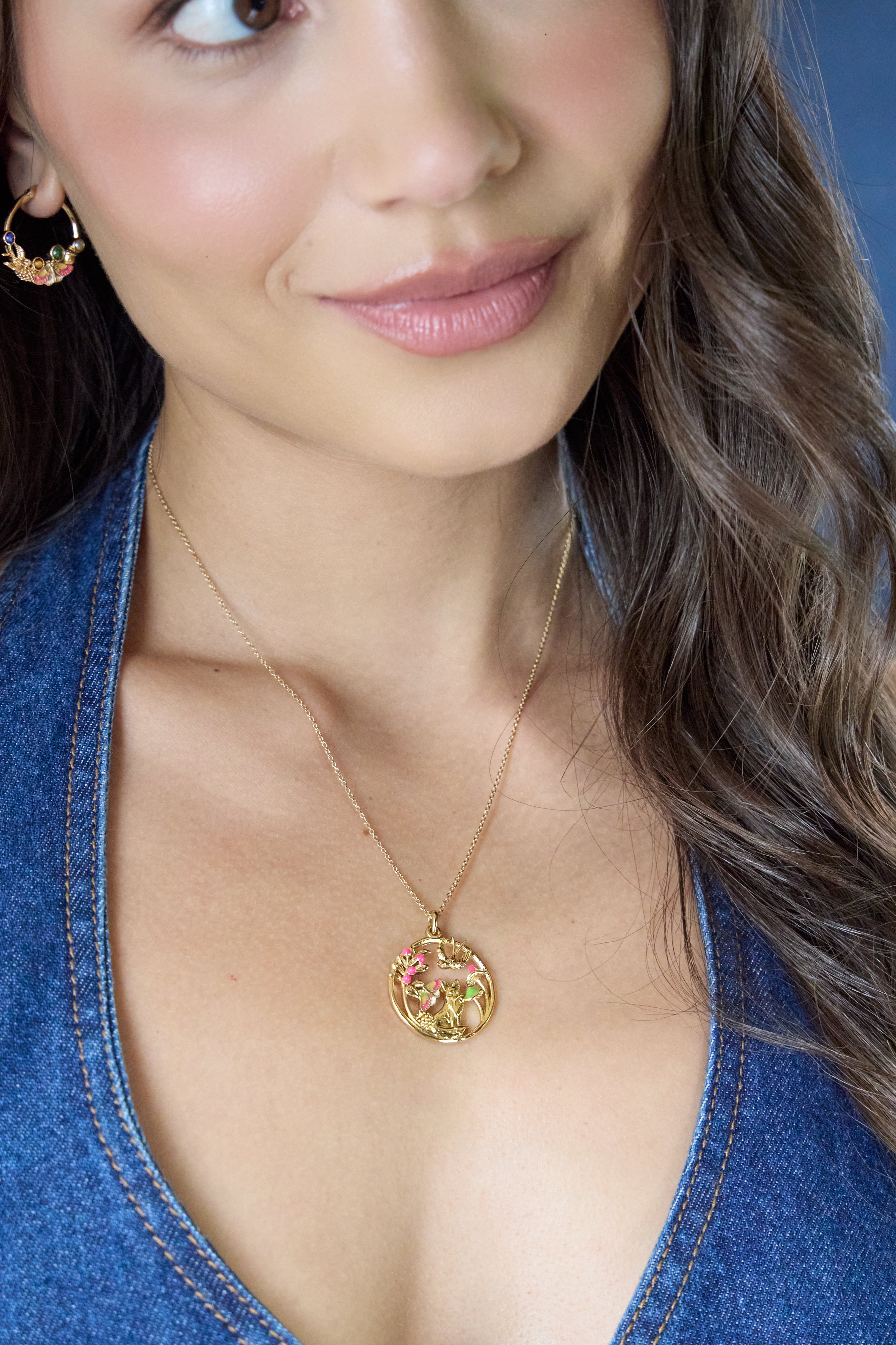 Mixed Woodland Pendant Necklace Gold | Alex and Ani