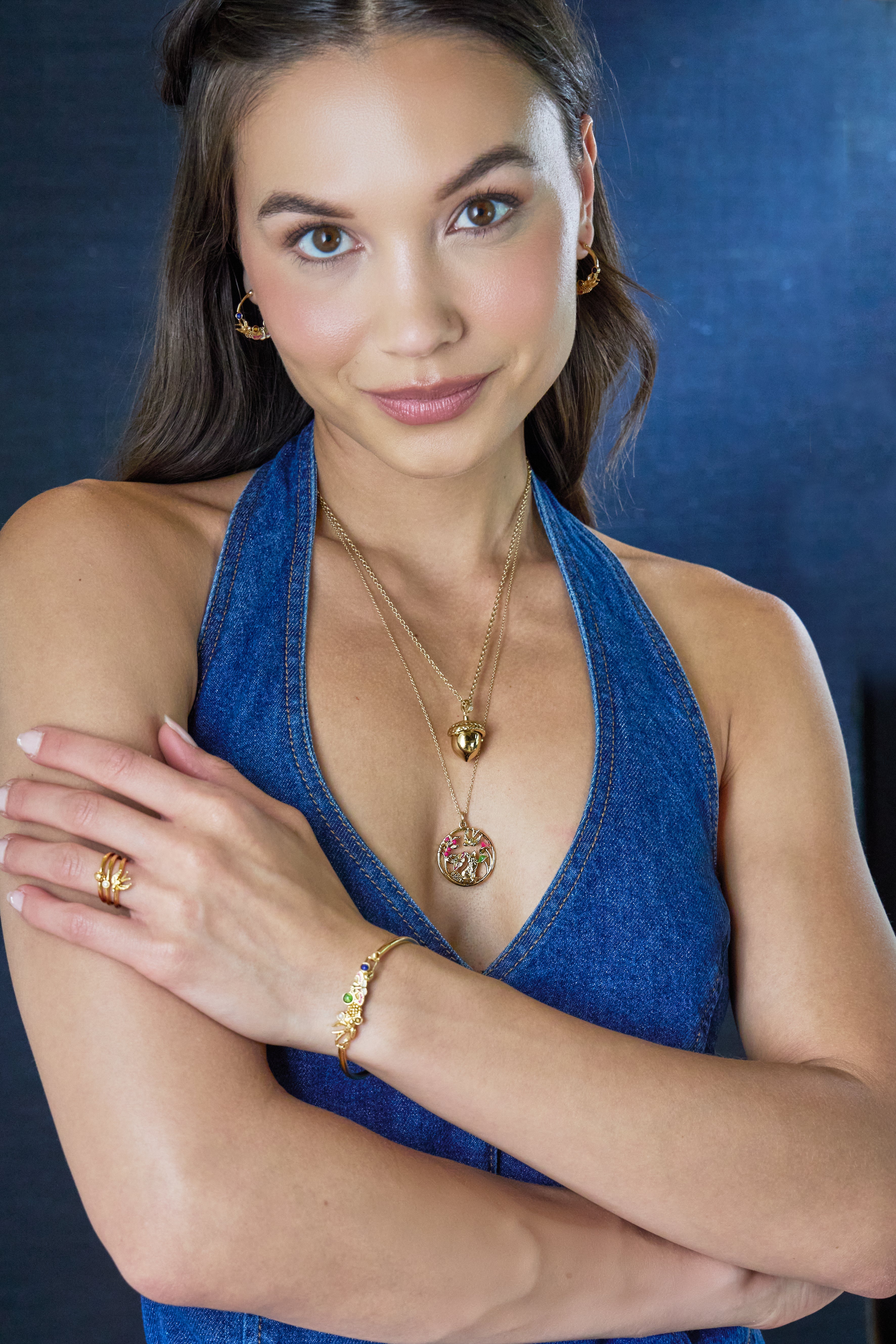 Mixed Woodland Pendant Necklace Gold | Alex and Ani