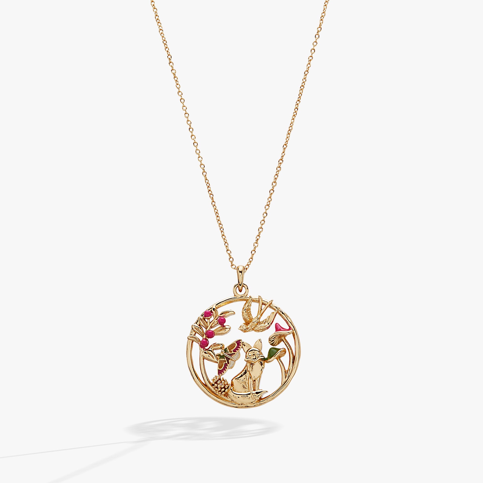 Mixed Woodland Pendant Necklace Gold | Alex and Ani
