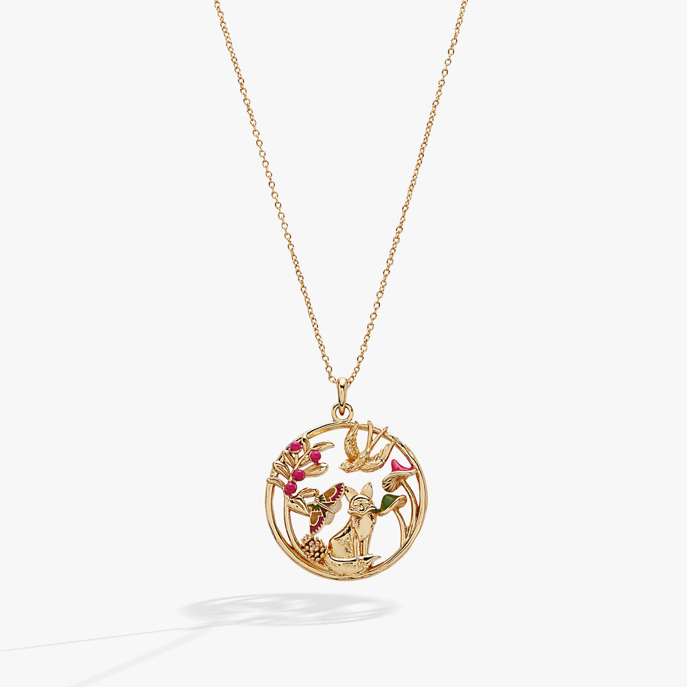 Mixed Woodland Pendant Necklace Gold | Alex and Ani