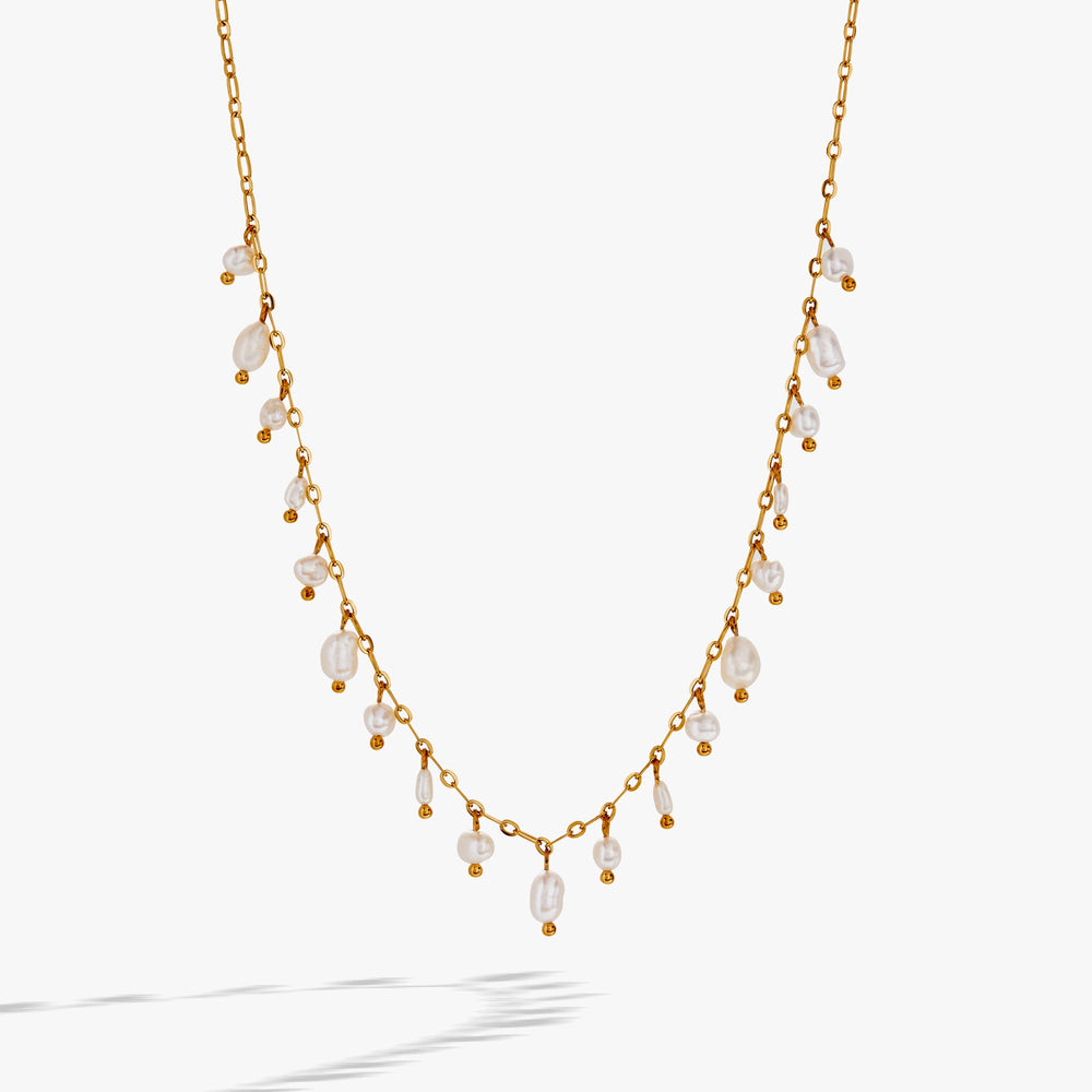 Freshwater Pearl Necklace Stainless Steel Gold | Alex and Ani