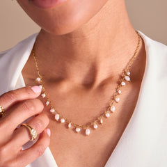 Freshwater Pearl Necklace Stainless Steel Gold | Alex and Ani