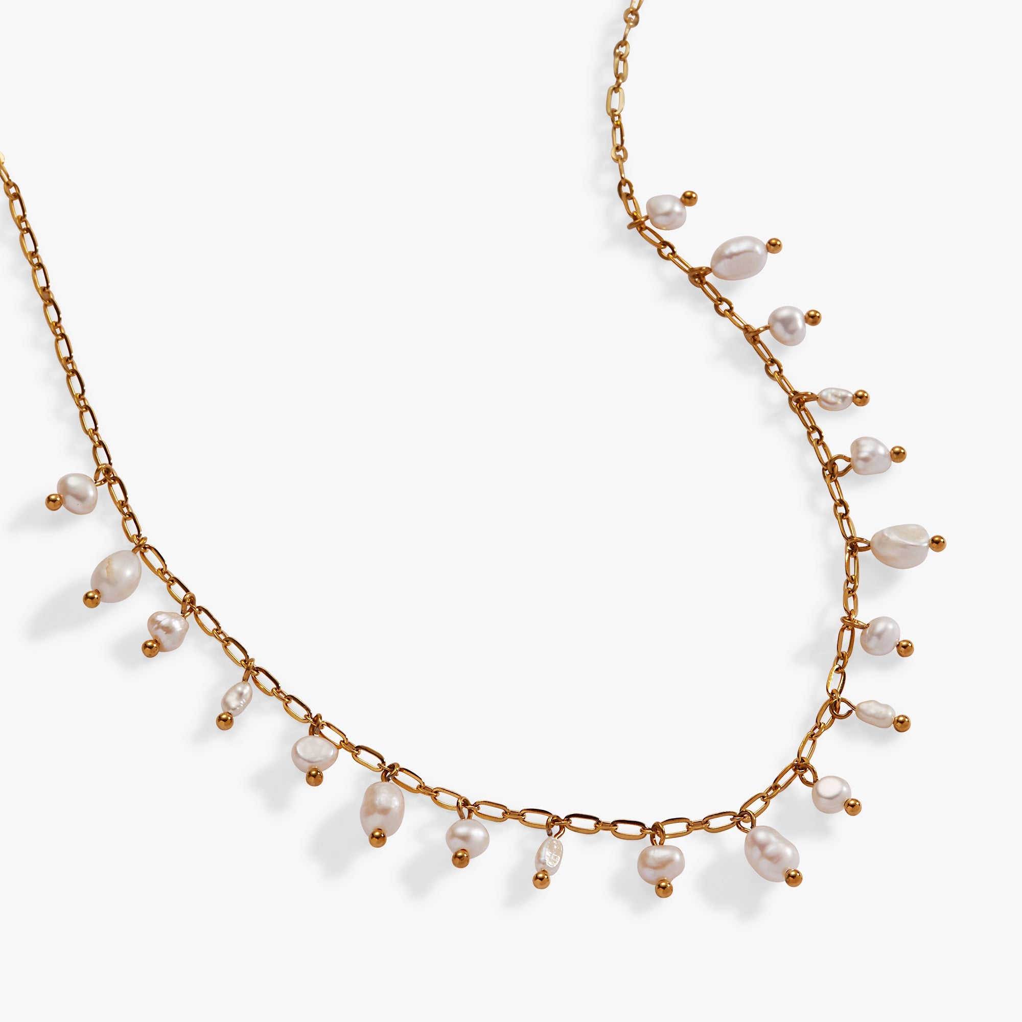 Freshwater Pearl Necklace Stainless Steel Gold | Alex and Ani