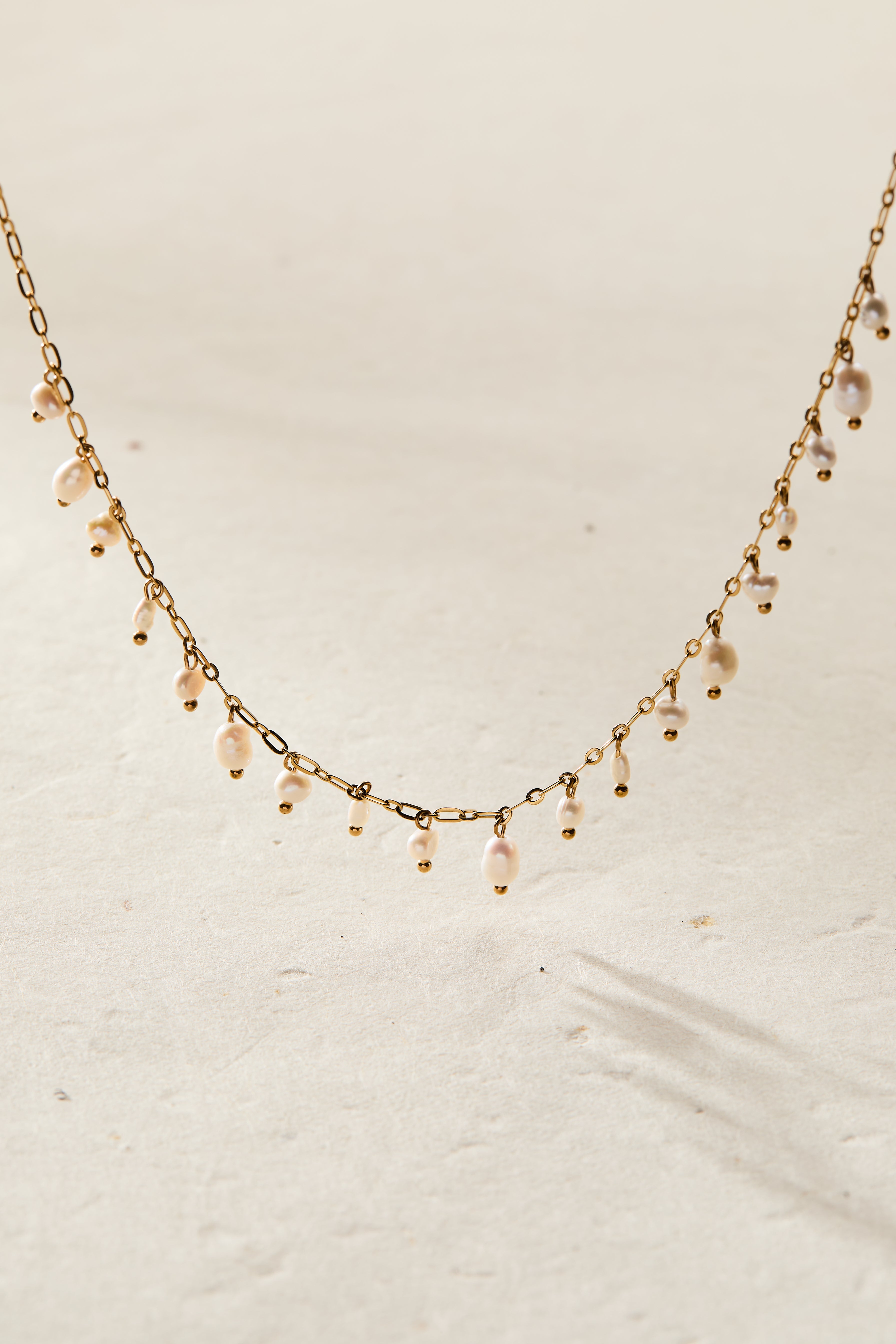 Freshwater Pearl Necklace Stainless Steel Gold | Alex and Ani