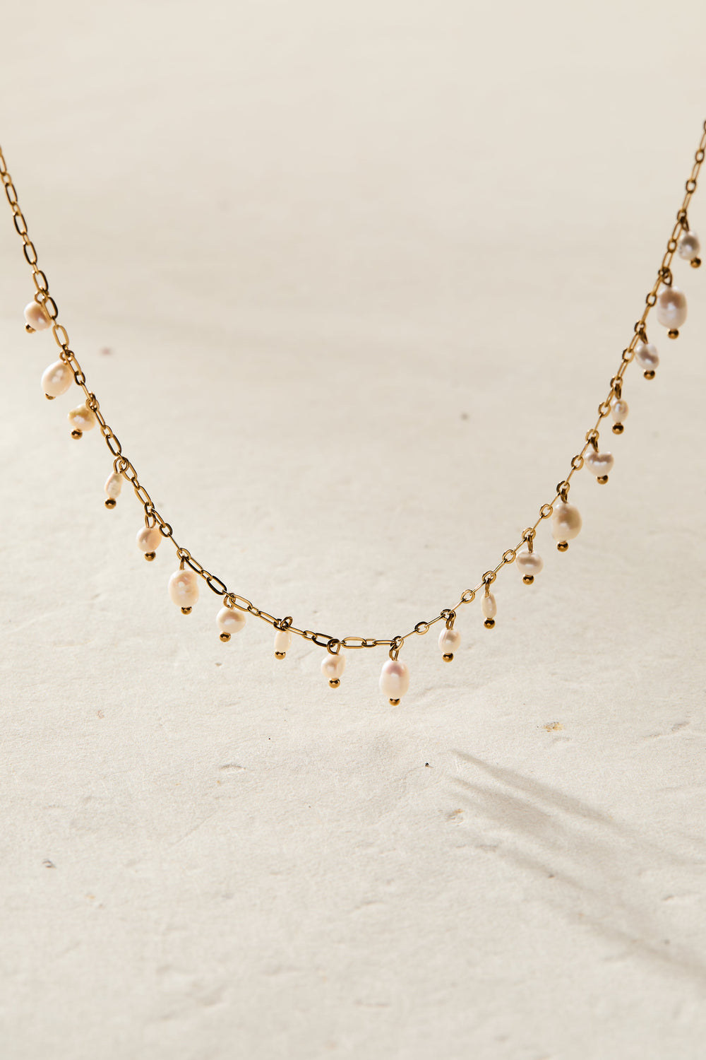 Freshwater Pearl Necklace Stainless Steel Gold | Alex and Ani