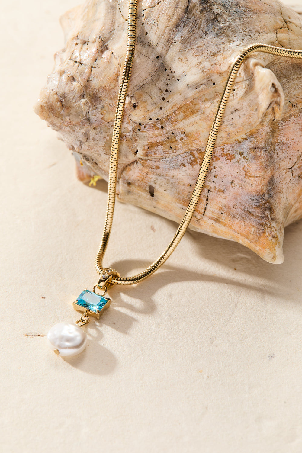 Coin Pearl Drop Pendant Necklace Stainless Steel Gold | Alex and Ani