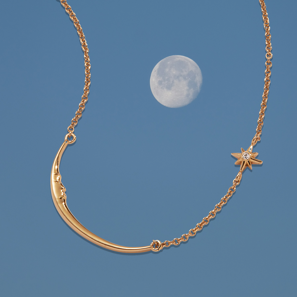Crecent Moon Necklace Gold | Alex and Ani