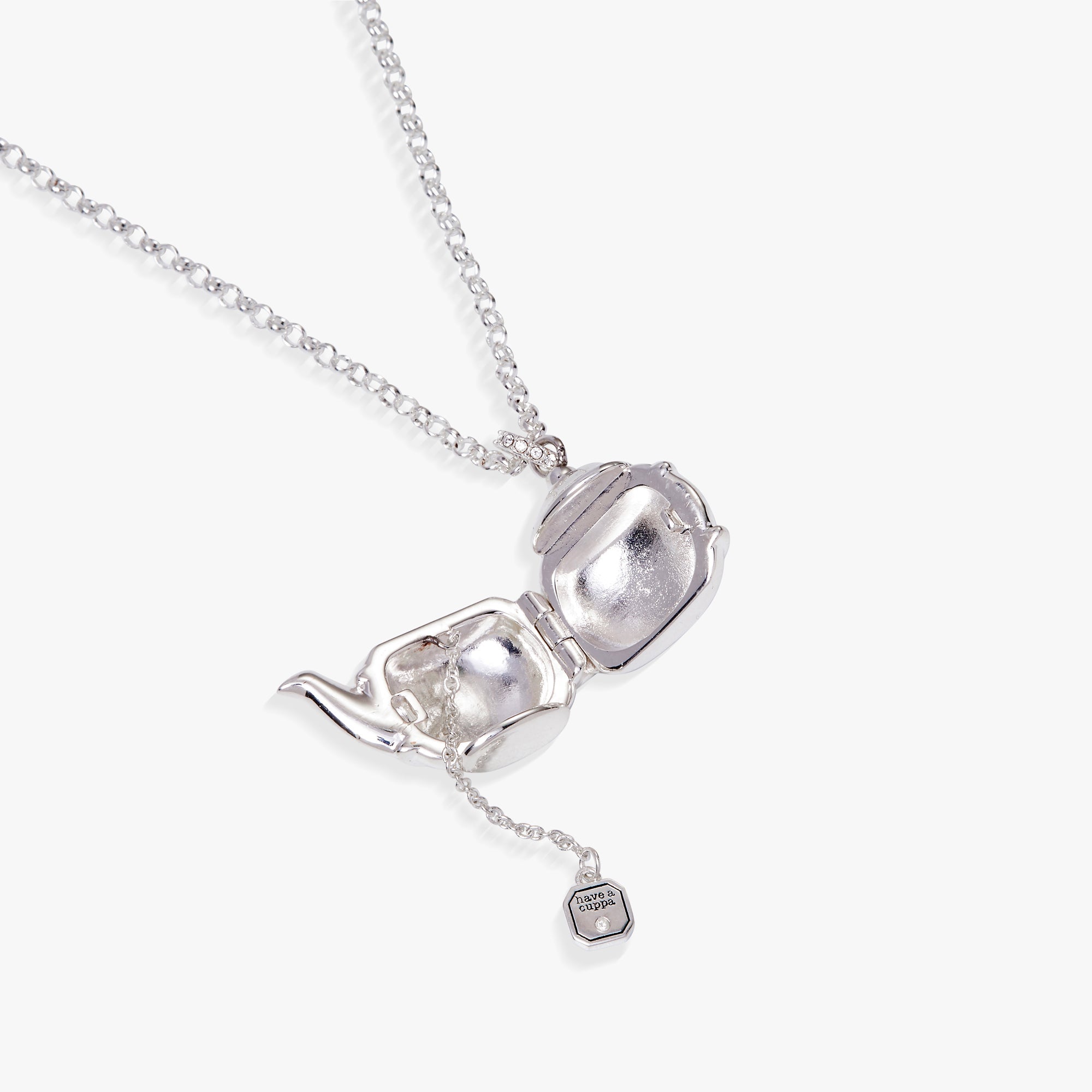 Teapot Locket Necklace Pendant Silver | Alex and Ani