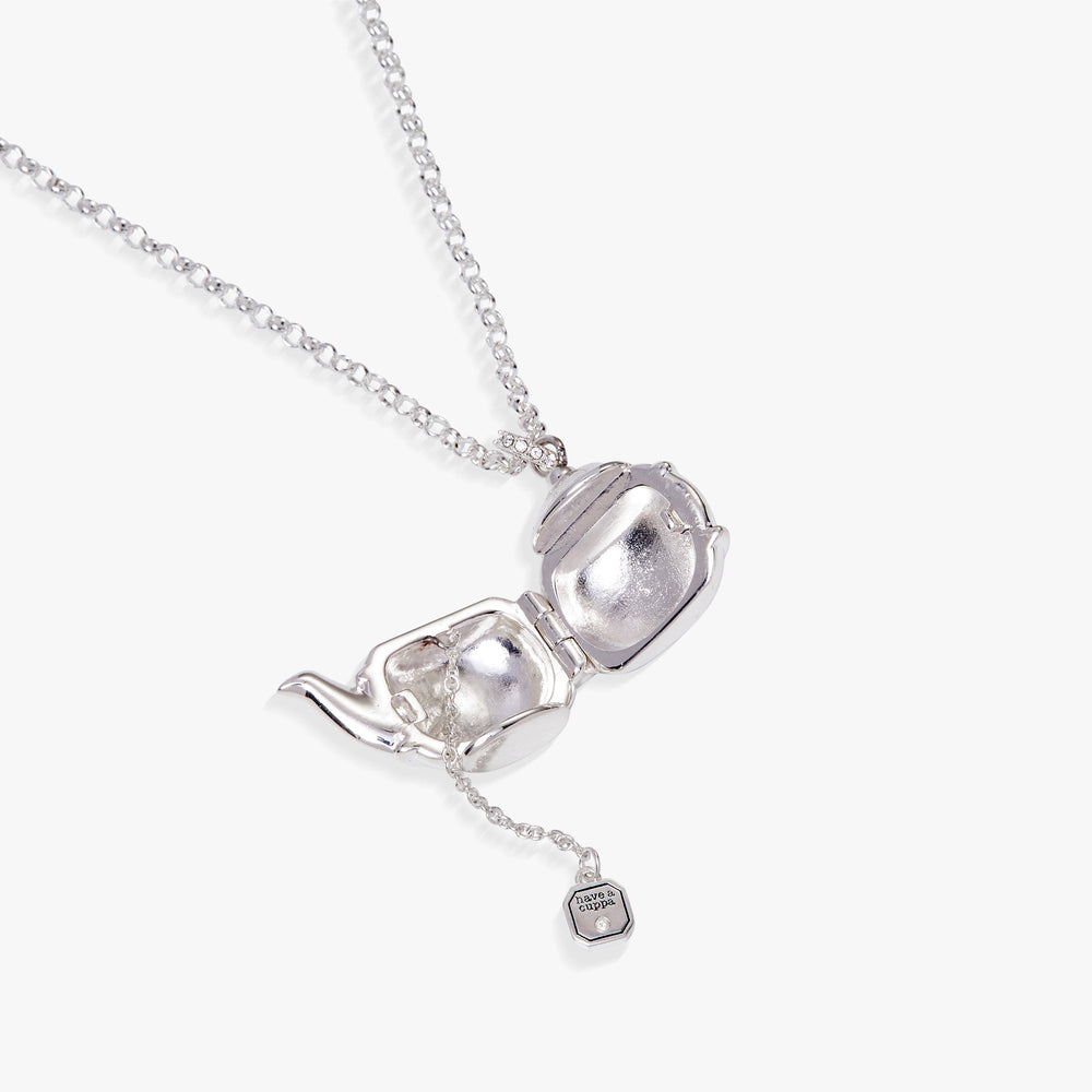 Teapot Locket Necklace Pendant Silver | Alex and Ani