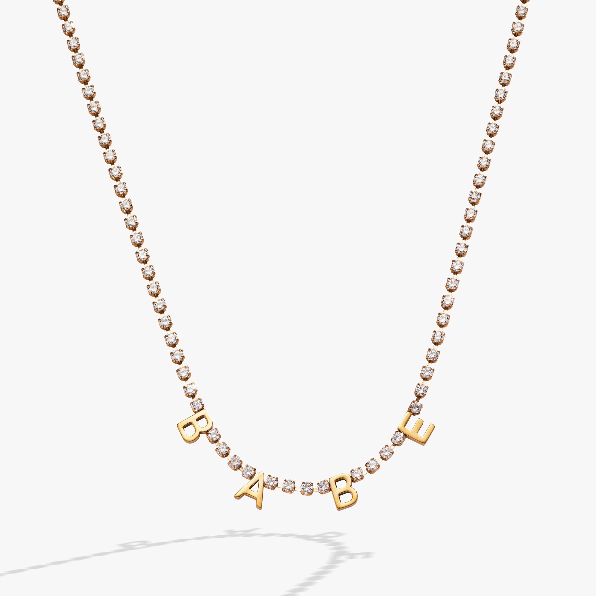 Babe Tennis Chain Necklace Stainless Steel Gold | Alex and Ani